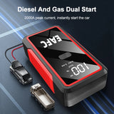 EAFC 12V Car Jump Starter Power Bank Portable Car Battery Booster Charger Starting Device Auto Emergency Start-up Lighting