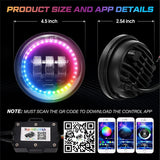 4.5 inch Led Fog Light for Harley Touring Electra Glide Passing Light With DRL Halo Angel Eyes Turn Signal Motorcycle HeadLamp