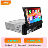 7 Inch Retractable Wireless CarPlay Android Auto Head Unit