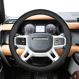 Land Rover Ultra-Thin Leather Steering Wheel Cover Brown Car Interior Accessory Hocasen