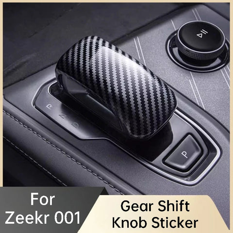 Carbon Fiber Gear Shift Knob Sticker for Zeekr 001 2024 - Protective, Decorative Cover Car Gear Shift Knob Sticker OEM