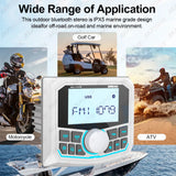 Waterproof Bluetooth Marine Stereo for Boat ATV UTV Car Interior Accessory AKAMATE