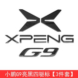 For Xpeng G9 2024 Xiaopeng G9 Black Badge Front Rear Badge Blackened Modification