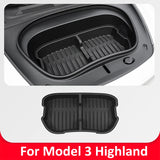 For Tesla Model 3 Y Highland Juniper Car Front Trunk Storage Box TPE Material Organizer Container Front Trunk Accessories Car