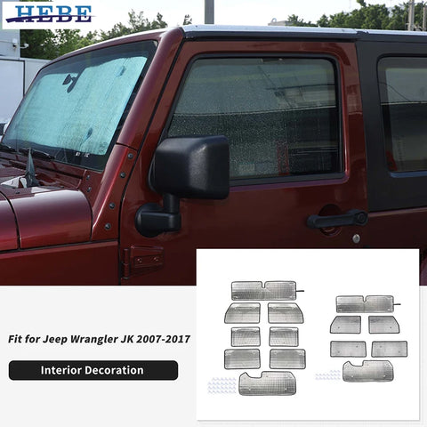 Window Sunshade Foil for Jeep Wrangler JK 2007-2017 Car Interior Accessory HEBE