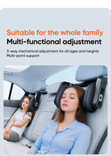 360° Adjustable Memory Foam Car Headrest Pillow Ice-silk Fabric for Kids & Adults Car Travel