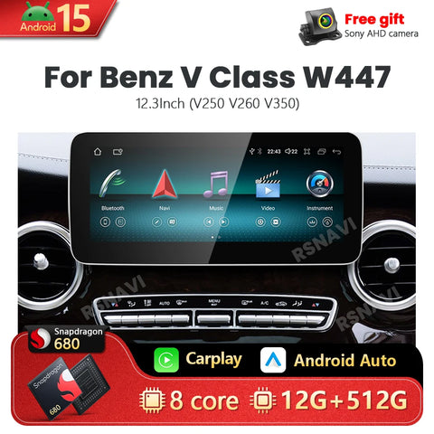 Android 15 Multimedia Head Unit for Mercedes V-Class W447 Android Head Unit RSNAVI