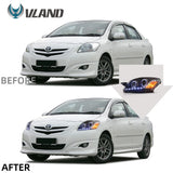 Black Projector Headlights with DRL for Vios Yaris 05-13 Car Interior Accessory Vland