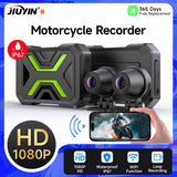 1080P Dual Channel Motorcycle Dashcam with Night Vision Motorcycle GPS JIUYIN