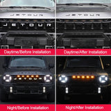 For Jetour T2 i-DM Ich - X K3 Car Emblem Blackout Sticker Grille Light Letter Badge Black Warrior Matte Black Emblem Accessor
