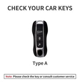Car Key Case Cover Shell For Porsche Panamera Spyder Carrera Macan Cayman Cayenne 911 970 981 991 Leather Car Keychain Car Ke