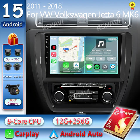 Android 15 Multimedia Radio with CarPlay for VW Jetta 6 MK6 Android Head Unit RSNAVI