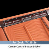 For Zeekr 7X 25-26 Car Center Control Button Transparent Epoxy Sticker Steering Wheel Key Protective Cover Accessories