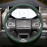 GMC Anti-Slip Suede Faux Leather Wheel Cover Car Interior Accessory Hocasen Green 3-Piece Set