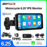 Motorcycle GPS Monitor with 1080P DVR & CarPlay Android Head Unit AKAMATE