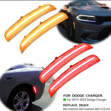 Smoked LED Side Marker Lights For Dodge Charger 15-22 Car Interior Accessory iJDM