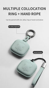 Leather Car Key Case Cover for Zeekr 7X Original Car Color Key Bag Cover Protection