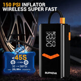 1000A/1500A PEAK Car Jump Starter & Air Compressor, 150PSI Tire Inflator for Gas/Diesel, 3-Mode LED, Portable Power Station A