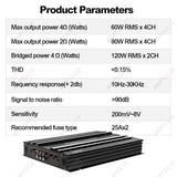 High Power 4 Channel Amplifier for Universal Vehicles