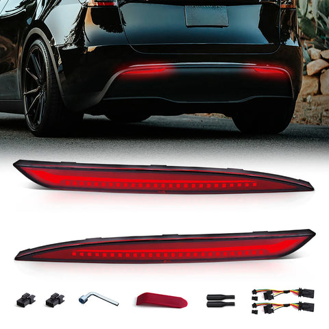 3-Function Rear Bumper Reflector for Tesla Model 3 Y Car Interior Accessory MAGIC COLORM