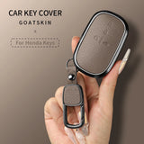 Metal and Leather Car Key Case Cover For Honda Civic 11th 2022 for Honda 2022 2023 2024 Civic for Accord CR-V HR-V Pilot Car