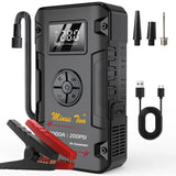 8000A Portable Car Jump Starter & 200PSI Fast Inflator, Auto-Shutoff, Digital Readout & Multi-Mode Light for Winter & Roadsid