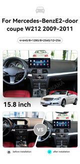 15.8" Android 14 Multimedia System for Mercedes Benz E W212 Android Head Unit Aotsr
