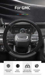 Suede Matte Carbon Fiber Steering Cover for GMC Sierra Car Interior Accessory Hocasen
