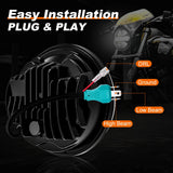 Motorcycle Round 5.75Inch LED Headlight For Harley Honda Shadow VT 600 700 750 1100 VTX 1300 White Drl Hi/Low 5-3/4 Headlamp