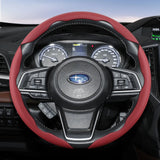 Breathable Faux Leather Steering Wheel Cover for Subaru