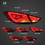 Hyundai Sonata LED Tail Lights Amber Signal 11-14 Car Interior Accessory Vland