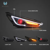 Dual Beam Headlights for Ford Focus 15-18 Headlight Assembly Vland