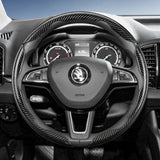 Carbon Fiber Texture Steering Wheel Cover for Skoda