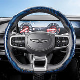 Snap-On Wave-Shaped Steering Wheel Cover for Genesis GV80, G90, G80