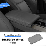 Leather Armrest Cover Pad for Volvo S90 Center Console Car Interior Accessory LINGLUYANG black