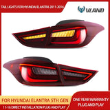 LED Tail Lights with Sequential Signal for Elantra 2011-2016 Car Interior Accessory Vland