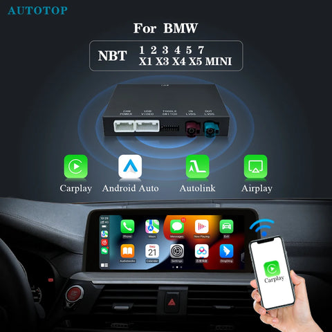 Wireless CarPlay Android Auto Interface for BMW NBT Systems CarPlay Retrofit Module AUTOTOP