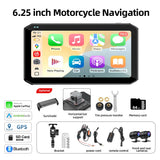 Motorcycle GPS Monitor with 1080P DVR & CarPlay