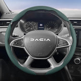 Breathable Leather Steering Wheel Cover for Dacia Cars