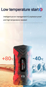 Minus Two Portable Car Jump Starter 1000A with Air Pump Power Bank and Emergency Starting Booster