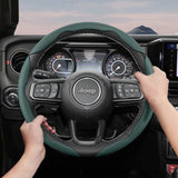 Steering Wheel Cover Leather Breathable for Jeep Wrangler Car Interior Accessory Hocasen