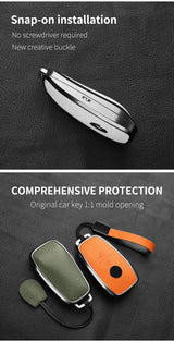 Metal and Leather Car Key Case Cover for Mercedes Benz