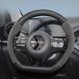 BYD Suede Matte Carbon Fiber Steering Wheel Cover Car Interior Accessory Hocasen