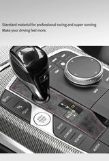 Top Suede Gear Shift Knob Panel Cover Trim Frame Sticker for BMW Series Car Interior Accessory OEM