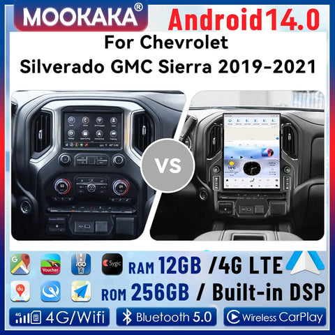 15.6" Vertical Android Head Unit for Silverado Sierra 2019–23 Android Head Unit Aotsr