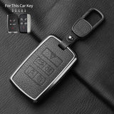 Metal and Leather Car Key Case Cover for Land Rover Range Rover Discovery Evoque Sport Velar Key Protection Shell Accessories