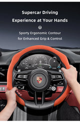 Premium Suede Steering Wheel Cover for Porsche Cars