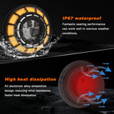 Emark 7 Inch Round LED Headlights for Harley Softail Slim Fat Boy LED Headlights Angelite