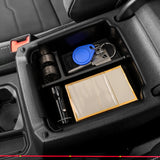 Volkswagen Taos 2022-2026 Central Armrest Storage Box ABS Stowing Tidying Car Tray Organizer Accessories Black Car Interior A