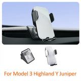 Solar Power Electric Phone Holder for Tesla Model 3 Highland Y Juniper Car Phone Mount OEM White